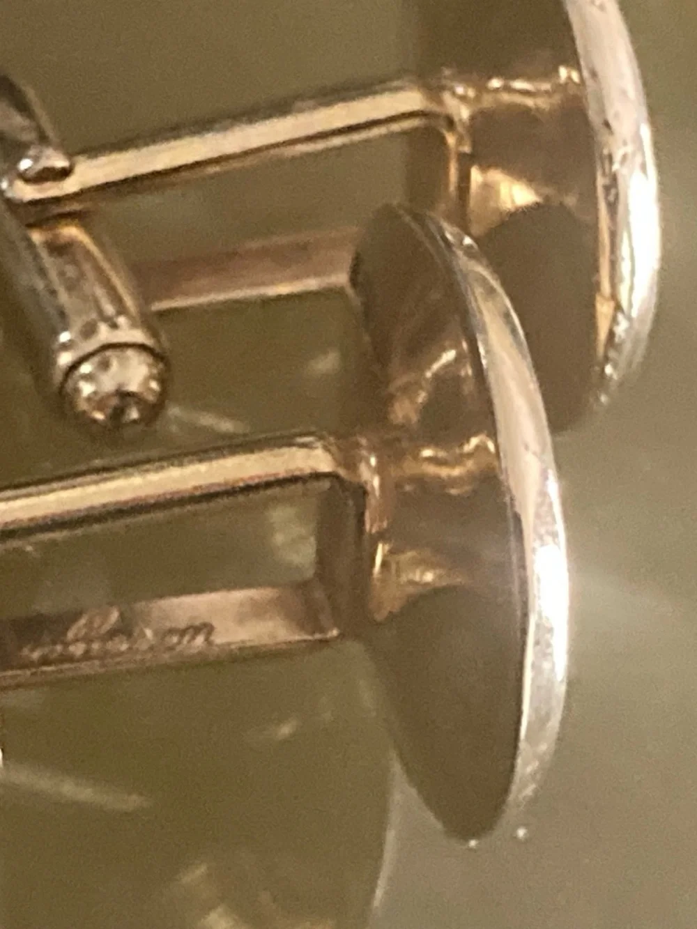Vintage Anson Shriners Crescent & Scimitar Cufflinks – Gold Tone Engine Turned